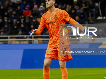 Josep Martinez plays during the Coppa Italia match between FC Internazionale and Udinese Calcio in Milano, Italy, on December 19, 2024, at G...