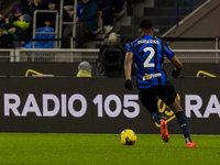 Denzel Dumfries plays during the Coppa Italia match between FC Internazionale and Udinese Calcio in Milano, Italy, on December 19, 2024, at...