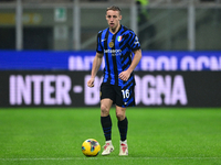 Davide Frattesi of Inter Milan is in action during the Coppa Italia Frecciarossa match between Inter Milan and Udinese Calcio at Giuseppe Me...