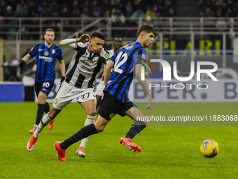 Tomas Palacios plays during the Coppa Italia match between FC Internazionale and Udinese Calcio in Milano, Italy, on December 19, 2024, at G...