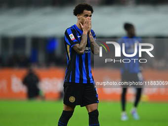 Tajon Buchanan of Inter Milan looks on during the Coppa Italia Frecciarossa match between Inter Milan and Udinese Calcio at Giuseppe Meazza...