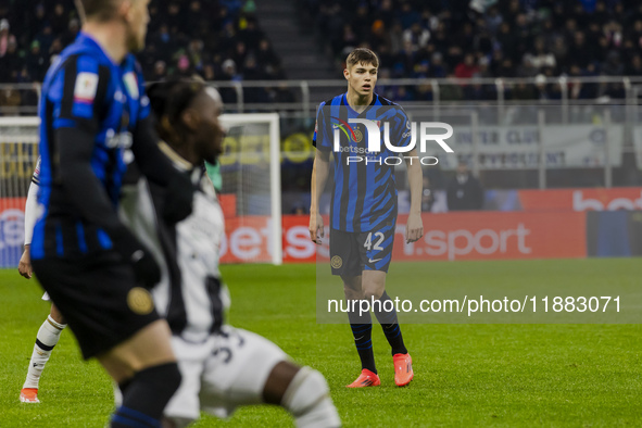 Tomas Palacios plays during the Coppa Italia match between FC Internazionale and Udinese Calcio in Milano, Italy, on December 19, 2024, at G...