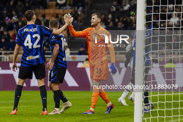 Josep Martinez plays during the Coppa Italia match between FC Internazionale and Udinese Calcio in Milano, Italy, on December 19, 2024, at G...