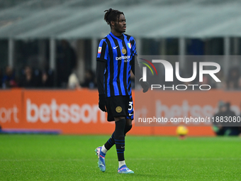 Yann Aurel Bisseck of Inter Milan looks on during the Coppa Italia Frecciarossa match between Inter Milan and Udinese Calcio at Giuseppe Mea...