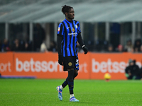 Yann Aurel Bisseck of Inter Milan looks on during the Coppa Italia Frecciarossa match between Inter Milan and Udinese Calcio at Giuseppe Mea...