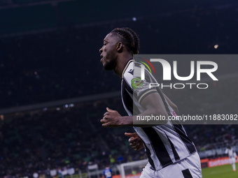 Isaak Toure is in action during the Coppa Italia match between FC Internazionale and Udinese Calcio in Milano, Italy, on December 19, 2024,...