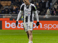 Iker Bravo plays during the Coppa Italia match between FC Internazionale and Udinese Calcio at Giuseppe Meazza Stadium in Milano, Italy, on...