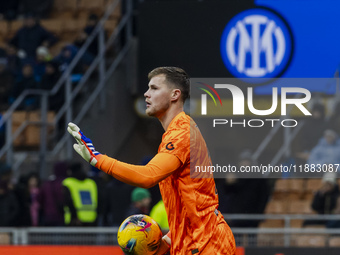 Josep Martinez plays during the Coppa Italia match between FC Internazionale and Udinese Calcio in Milano, Italy, on December 19, 2024, at G...