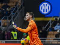 Josep Martinez plays during the Coppa Italia match between FC Internazionale and Udinese Calcio in Milano, Italy, on December 19, 2024, at G...