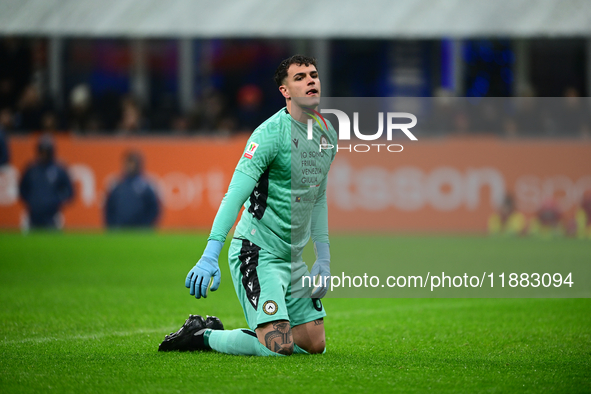 Edoardo Piana of Udinese Calcio looks on during the Coppa Italia Frecciarossa match between Inter Milan and Udinese Calcio at Giuseppe Meazz...