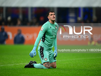 Edoardo Piana of Udinese Calcio looks on during the Coppa Italia Frecciarossa match between Inter Milan and Udinese Calcio at Giuseppe Meazz...