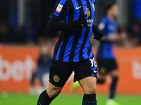 Lautaro Martinez of Inter Milan looks on during the Coppa Italia Frecciarossa match between Inter Milan and Udinese Calcio at Giuseppe Meazz...