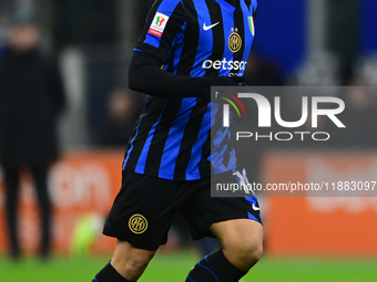 Lautaro Martinez of Inter Milan looks on during the Coppa Italia Frecciarossa match between Inter Milan and Udinese Calcio at Giuseppe Meazz...