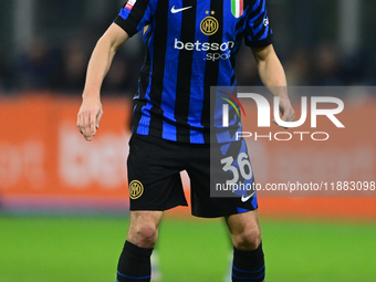 Matteo Darmian of Inter Milan is in action during the Coppa Italia Frecciarossa match between Inter Milan and Udinese Calcio at Giuseppe Mea...