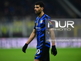 Mehdi Taremi of Inter Milan looks on during the Coppa Italia Frecciarossa match between Inter Milan and Udinese Calcio at Giuseppe Meazza in...