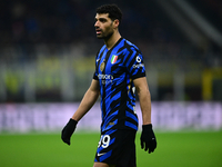 Mehdi Taremi of Inter Milan looks on during the Coppa Italia Frecciarossa match between Inter Milan and Udinese Calcio at Giuseppe Meazza in...