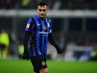 Lautaro Martinez of Inter Milan looks on during the Coppa Italia Frecciarossa match between Inter Milan and Udinese Calcio at Giuseppe Meazz...