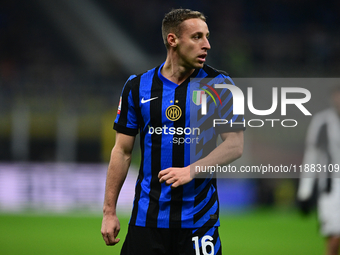 Davide Frattesi of Inter Milan looks on during the Coppa Italia Frecciarossa match between Inter Milan and Udinese Calcio at Giuseppe Meazza...