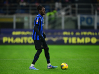 Yann Aurel Bisseck of Inter Milan is in action during the Coppa Italia Frecciarossa match between Inter Milan and Udinese Calcio at Giuseppe...