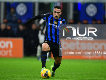 Lautaro Martinez of Inter Milan is in action during the Coppa Italia Frecciarossa match between Inter Milan and Udinese Calcio at Giuseppe M...