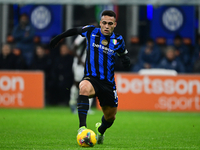 Lautaro Martinez of Inter Milan is in action during the Coppa Italia Frecciarossa match between Inter Milan and Udinese Calcio at Giuseppe M...