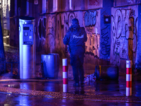 KRAKOW, POLAND - DECEMBER 19:   
Police officer seen standing at Boguslawskiego Street in Krakow’s city center during a security alert at th...