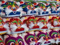 The photo shows tiger-head shoes in Lizhuang village, Zhangxibao town, Yongnian district, Handan city, North China's Hebei province, on Dece...