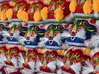 The photo shows tiger-head shoes in Lizhuang village, Zhangxibao town, Yongnian district, Handan city, North China's Hebei province, on Dece...