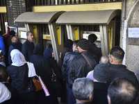 Crowds gather in front of all banks in Syria after a 9-day closure since the fall of the regime on December 19, 2024. (