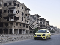 Pictures show the extent of the massive destruction in the Yarmouk camp in Damascus, Syria, on December 19, 2024, caused by the Syrian regim...