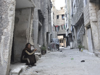 Pictures show the extent of the massive destruction in the Yarmouk camp in Damascus, Syria, on December 19, 2024, caused by the Syrian regim...