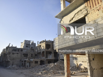 Pictures show the extent of the massive destruction in the Yarmouk camp in Damascus, Syria, on December 19, 2024, caused by the Syrian regim...