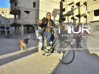 Pictures show the extent of the massive destruction in the Yarmouk camp in Damascus, Syria, on December 19, 2024, caused by the Syrian regim...