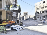 Pictures show the extent of the massive destruction in the Yarmouk camp in Damascus, Syria, on December 19, 2024, caused by the Syrian regim...