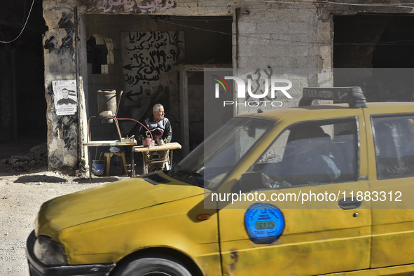 Pictures show the extent of the massive destruction in the Yarmouk camp in Damascus, Syria, on December 19, 2024, caused by the Syrian regim...