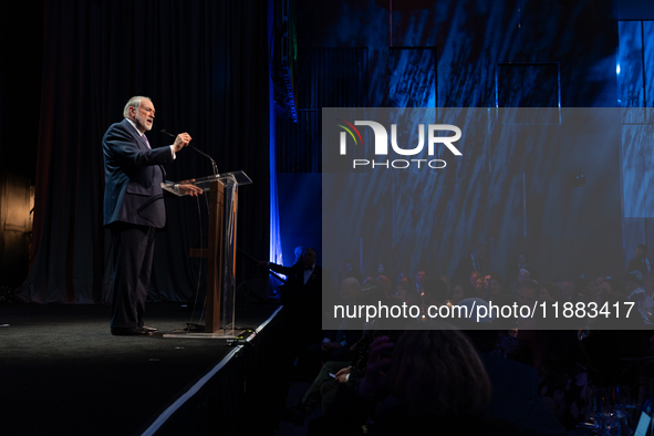 Mike Huckabee speaks to the crowd at One Israel Fund's 30th anniversary gala at the Ziegfeld Ballroom in New York, NY, on December 19, 2024....