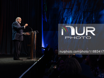 Mike Huckabee speaks to the crowd at One Israel Fund's 30th anniversary gala at the Ziegfeld Ballroom in New York, NY, on December 19, 2024....