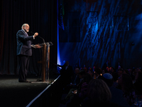 Mike Huckabee speaks to the crowd at One Israel Fund's 30th anniversary gala at the Ziegfeld Ballroom in New York, NY, on December 19, 2024....