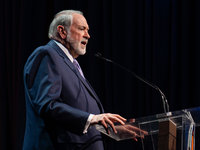 Mike Huckabee speaks to the crowd at One Israel Fund's 30th anniversary gala at the Ziegfeld Ballroom in New York, NY, on December 19, 2024....