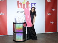 Taiwanese female singer Eve Ai attends a radio event to promote her new album in Taipei, Taiwan, on December 20, 2024. (