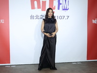 Taiwanese female singer Eve Ai attends a radio event to promote her new album in Taipei, Taiwan, on December 20, 2024. (