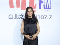 Taiwanese female singer Eve Ai attends a radio event to promote her new album in Taipei, Taiwan, on December 20, 2024. (