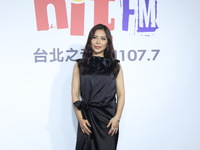 Taiwanese female singer Eve Ai attends a radio event to promote her new album in Taipei, Taiwan, on December 20, 2024. (