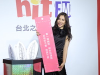 Taiwanese female singer Eve Ai attends a radio event to promote her new album in Taipei, Taiwan, on December 20, 2024. (