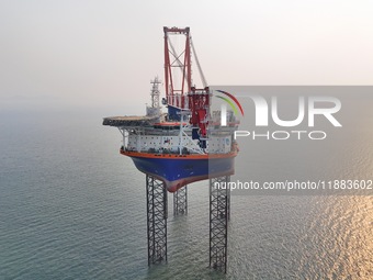 BOREAS, the self-elevating self-propelled offshore wind power installation vessel with the world's largest lifting capacity, conducts liftin...