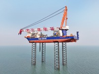 BOREAS, the self-elevating self-propelled offshore wind power installation vessel with the world's largest lifting capacity, conducts liftin...