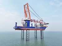 BOREAS, the self-elevating self-propelled offshore wind power installation vessel with the world's largest lifting capacity, conducts liftin...