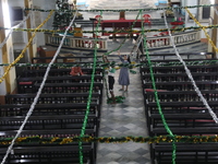 A nun and a worker decorate a church ahead of Christmas celebrations in Kolkata, India, on December 20, 2024. (