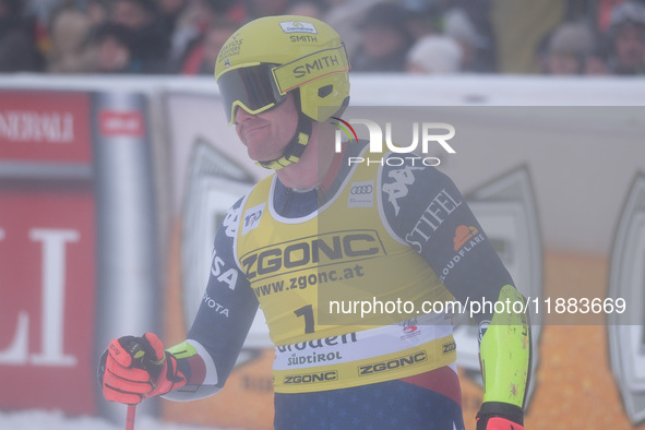 Ryan Cochran-Siegle of Team United States competes during the Audi FIS Alpine Ski World Cup, Men's Super Giant race on Saslong Slope in Val...