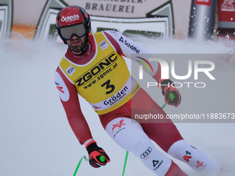 Daniel Hemetsberger of Team Austria competes during the Audi FIS Alpine Ski World Cup, Men's Super Giant race on Saslong Slope in Val Garden...